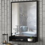 Hanah Home Costa Espejo decorativo negro con estante
